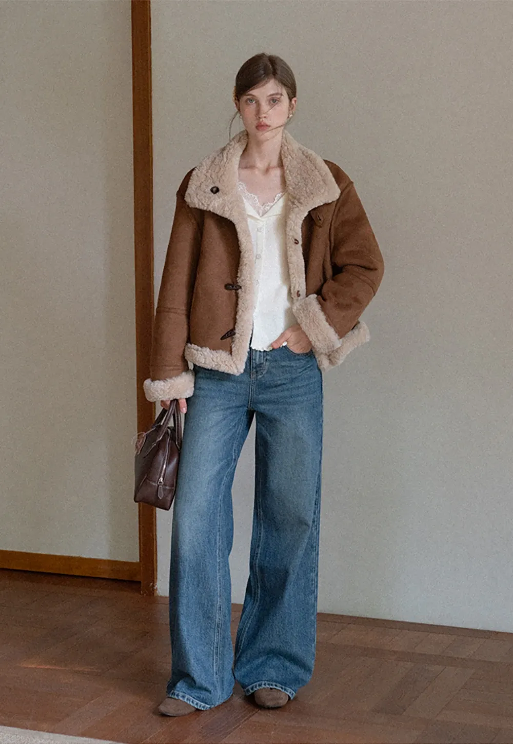 Lace Trim Ribbed Knit Top