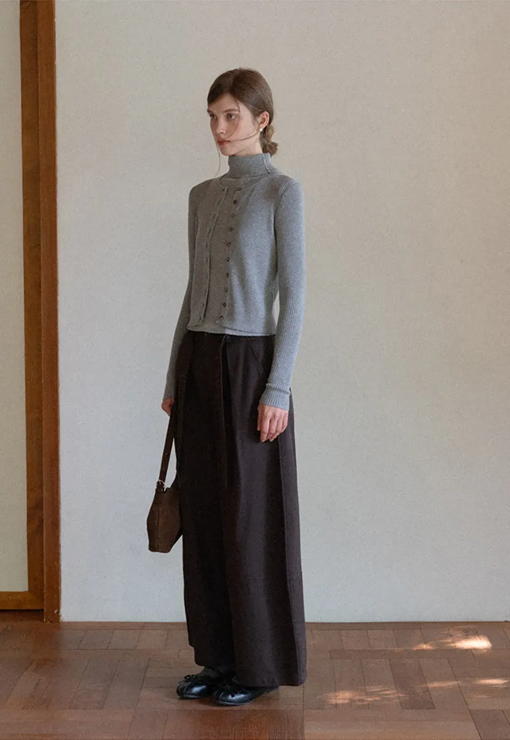 High-Waist Wide-Leg Pants with Tie Belt