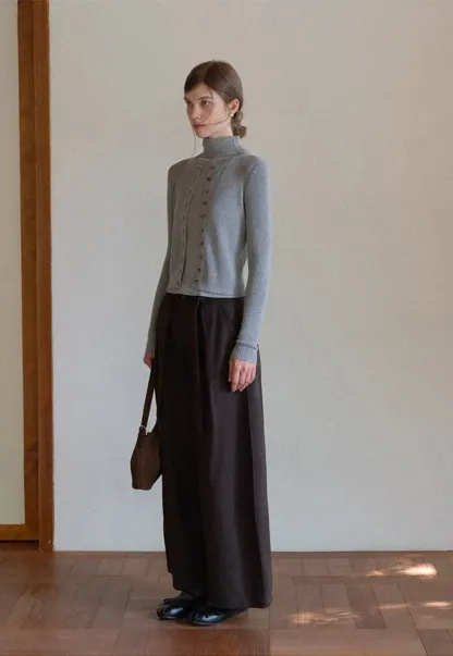 High-Waist Wide-Leg Pants with Tie Belt