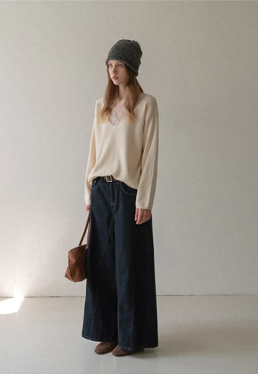 Lace Trim Fleece Top