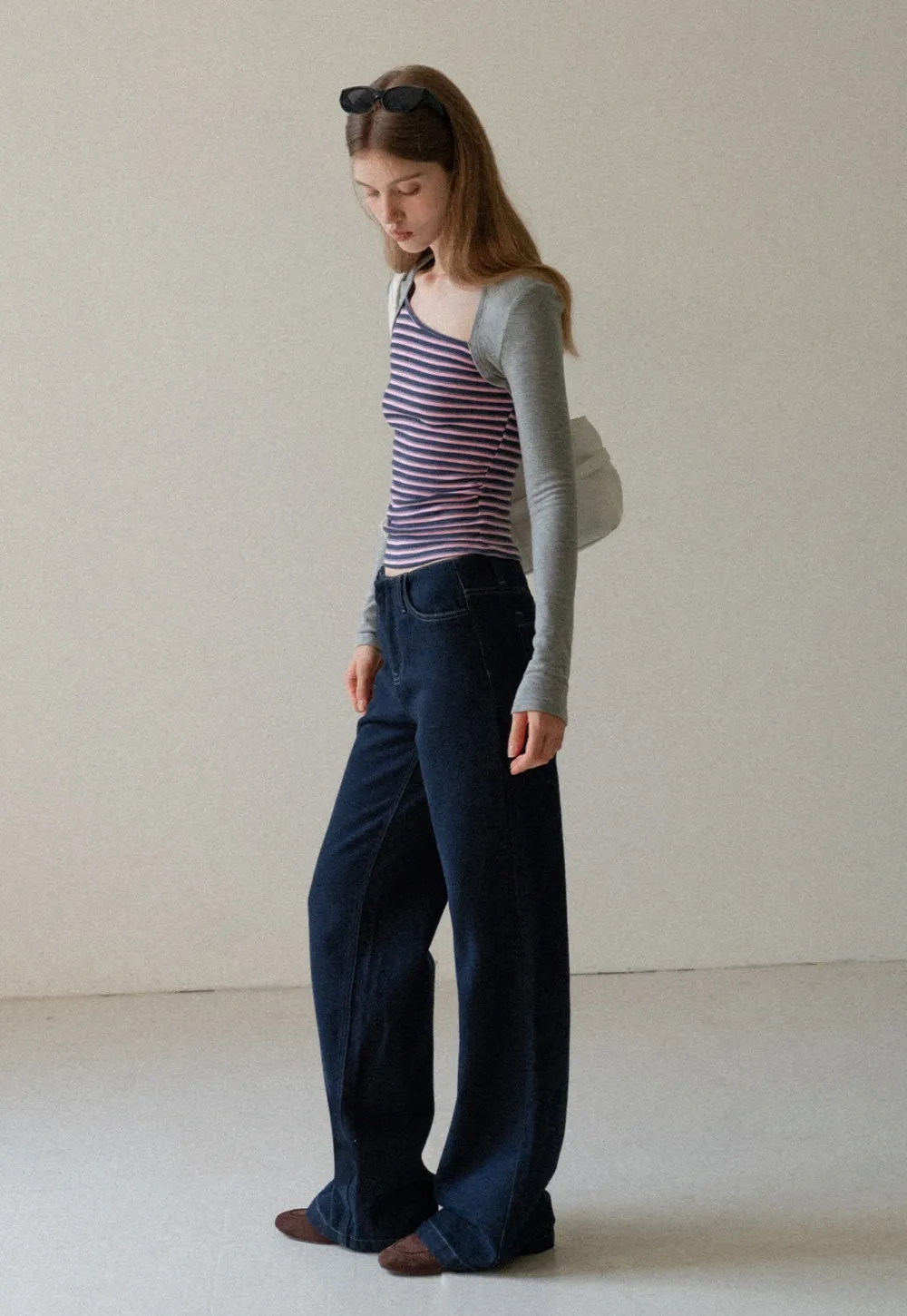 Women Casual High Waist Straight Leg Denim Pants