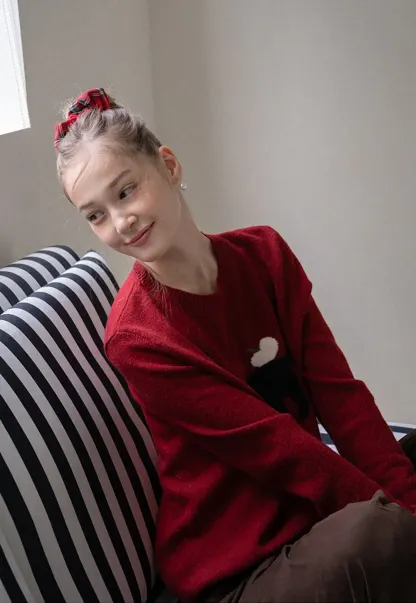 Cat Pattern Knit Sweater