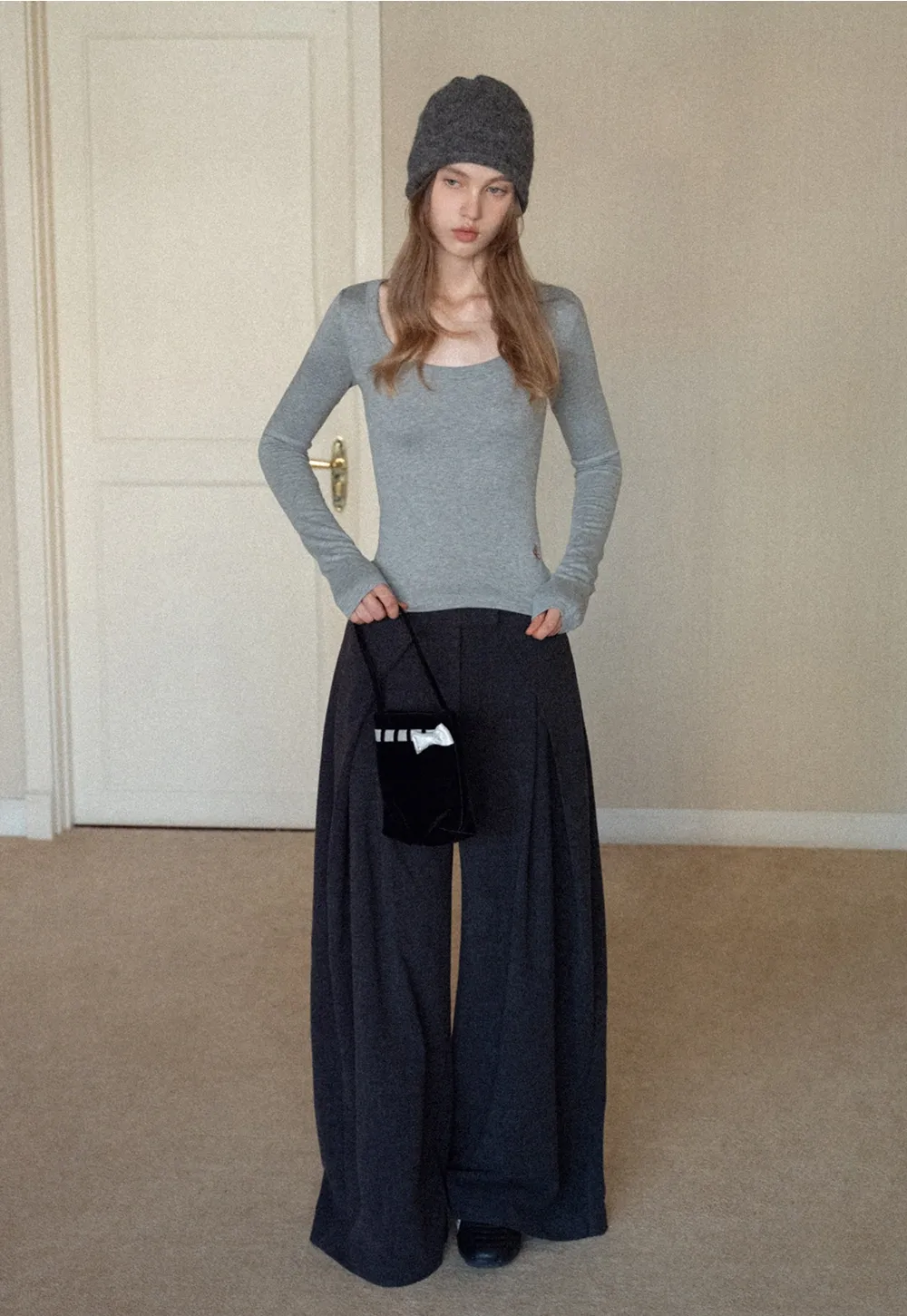 Basic Stretch Long Sleeve Tee for Women Casual