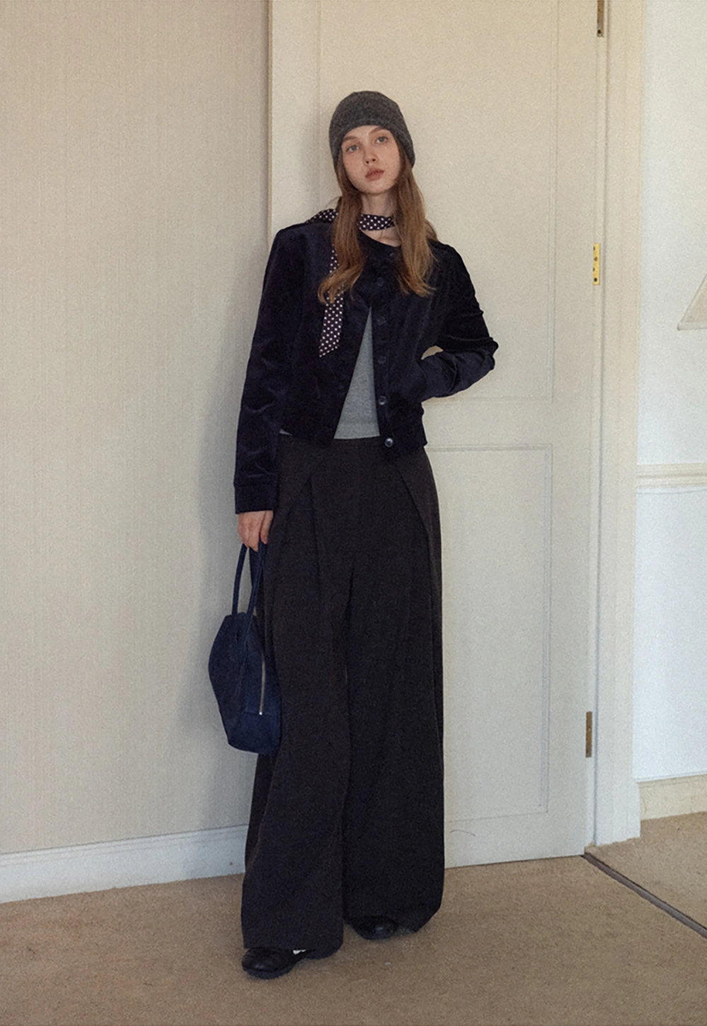 Elegant Corduroy Round Neck Short Coat Women