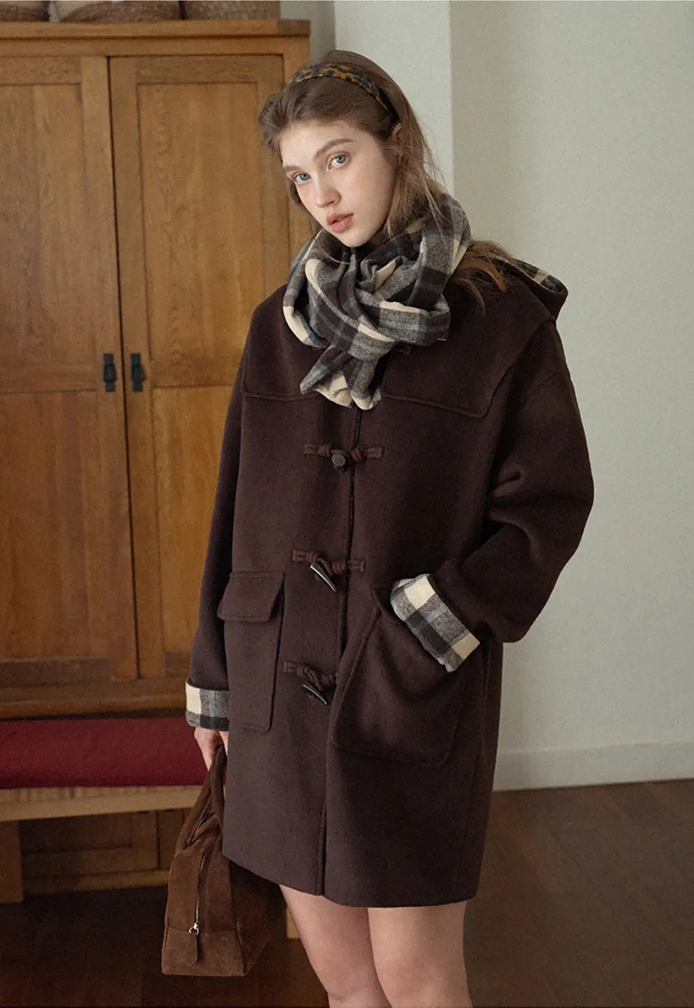 Classic Checkered Scarf Women Warm Winter Wrap