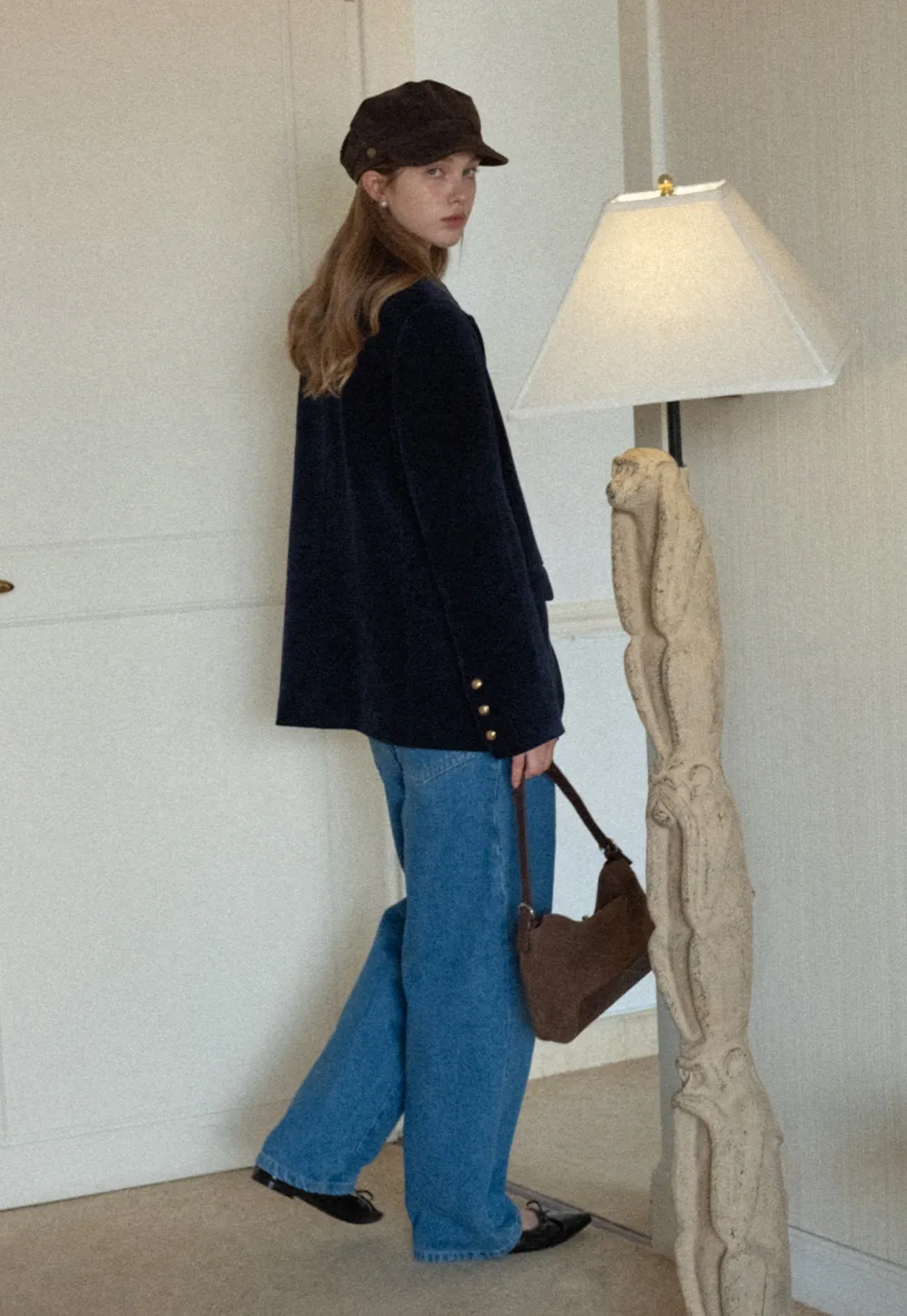 Vintage Blue Wide Leg Jeans Women Casual Style