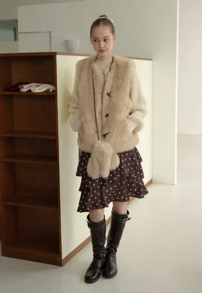 Soft Shearling Vest Women Warm Fuzzy Gilet