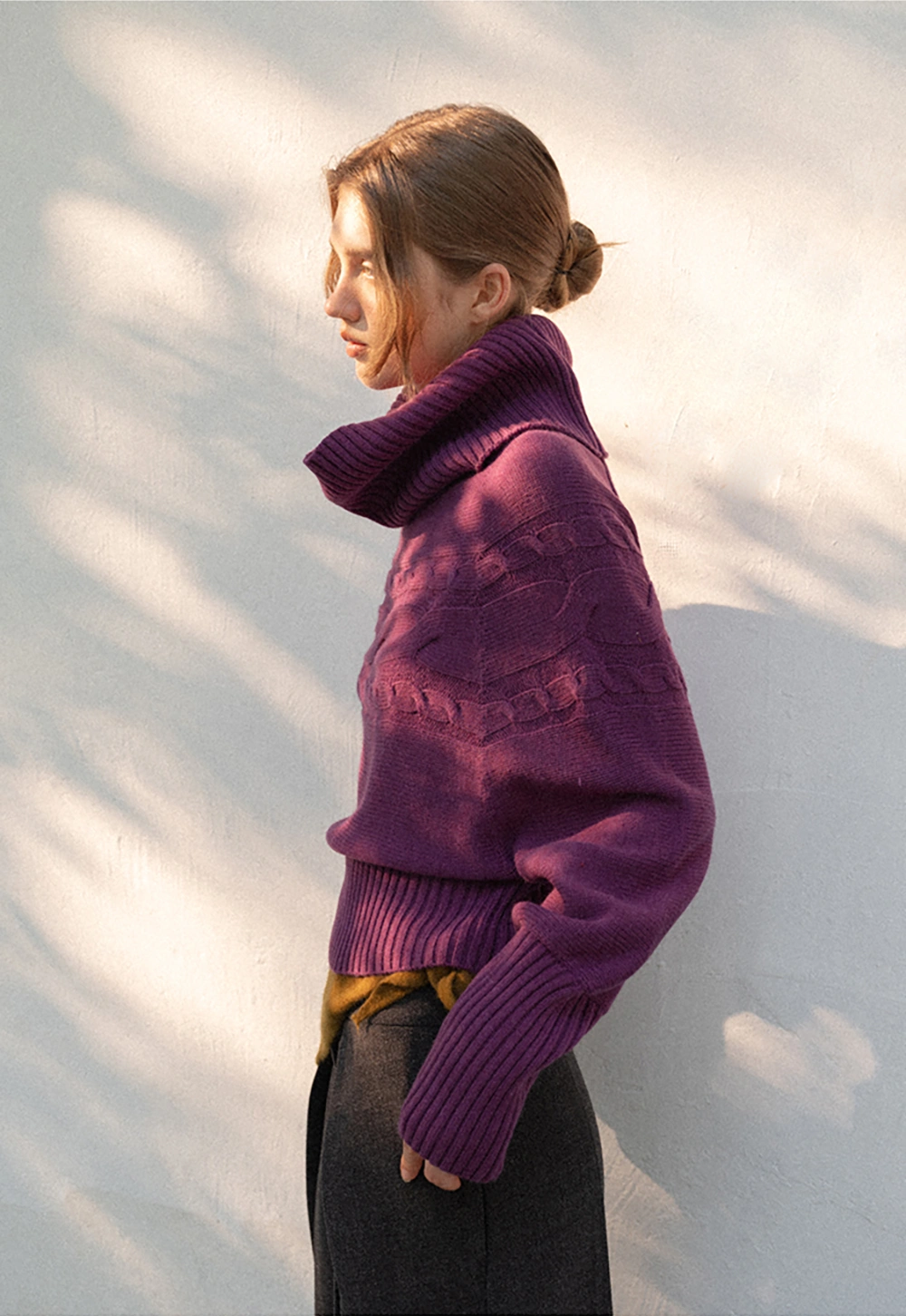 Women Ribbed Turtleneck Sweater