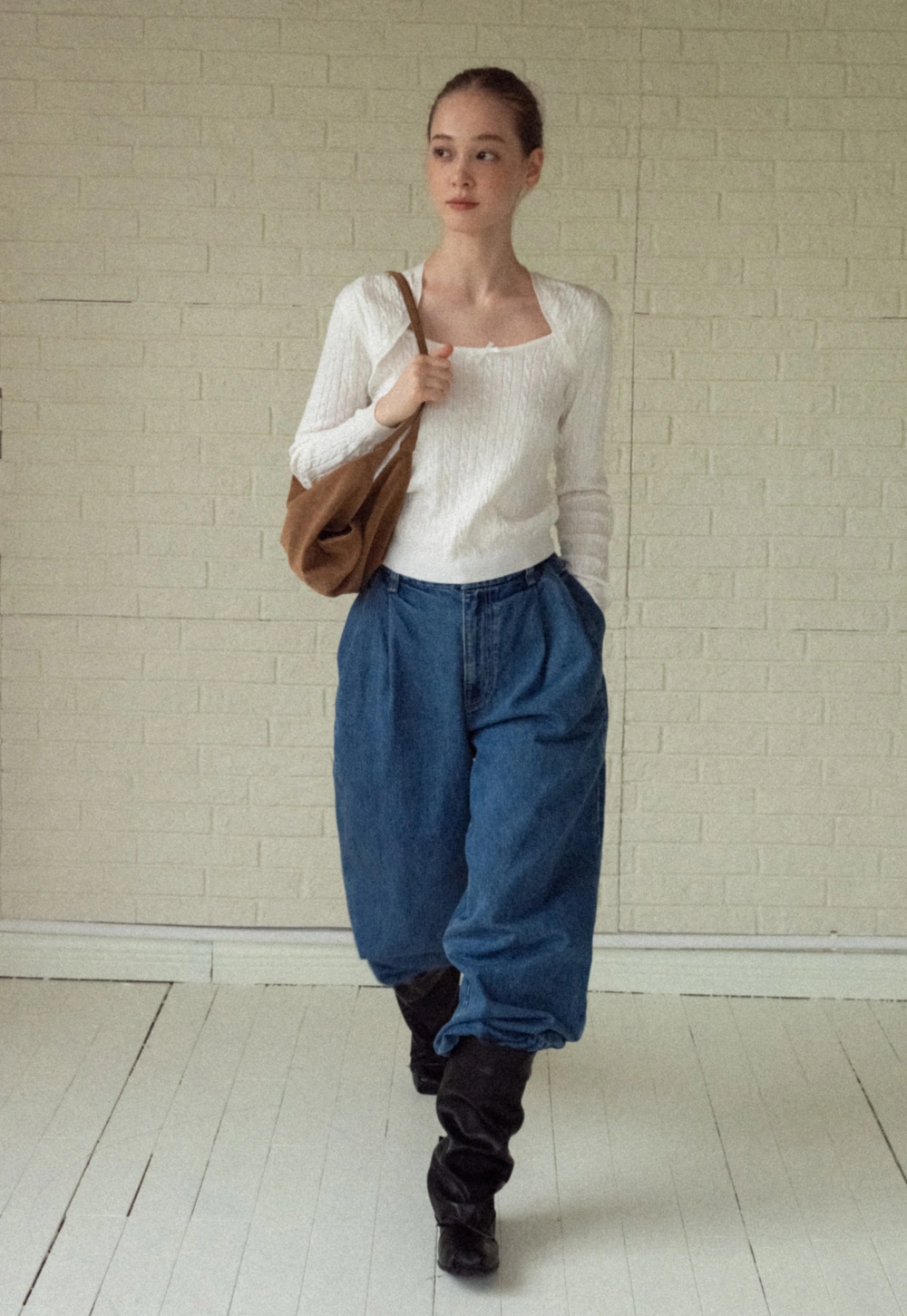 Soft Long Sleeve Cable Knit Top for Casual Wear