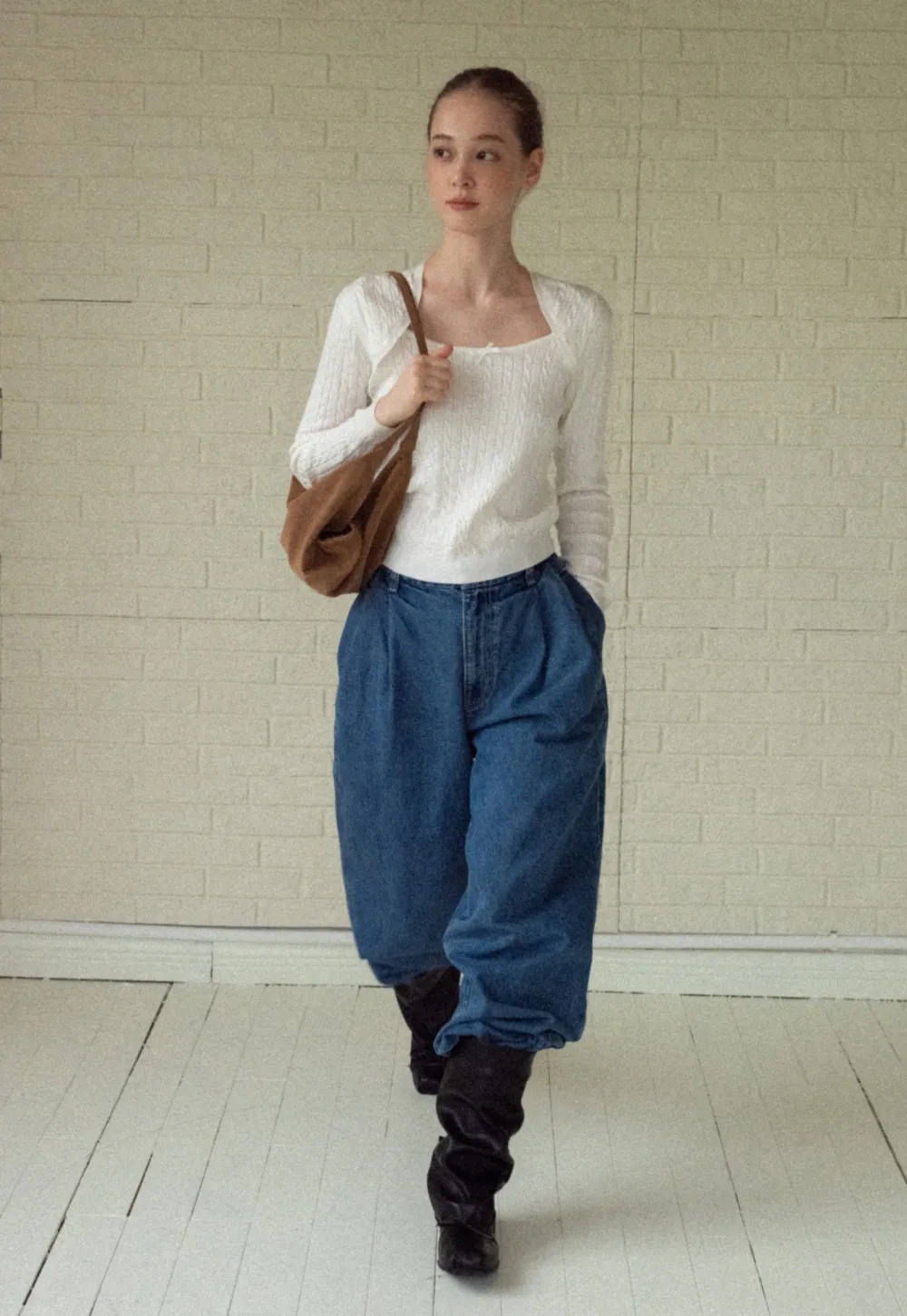 Soft Long Sleeve Cable Knit Top for Casual Wear