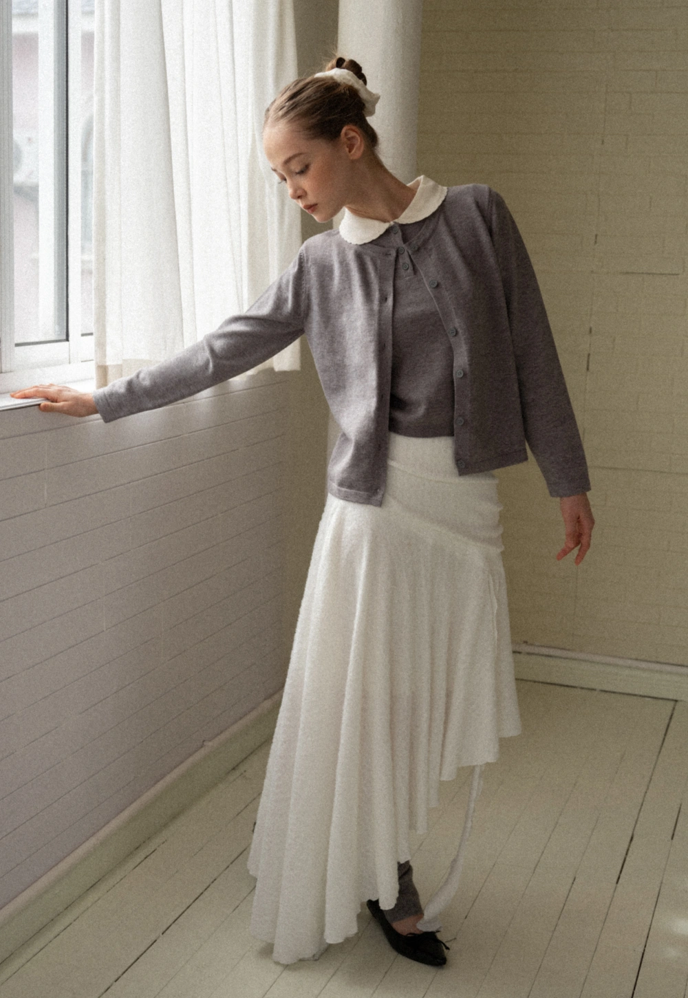 Elegant White Flared Skirt