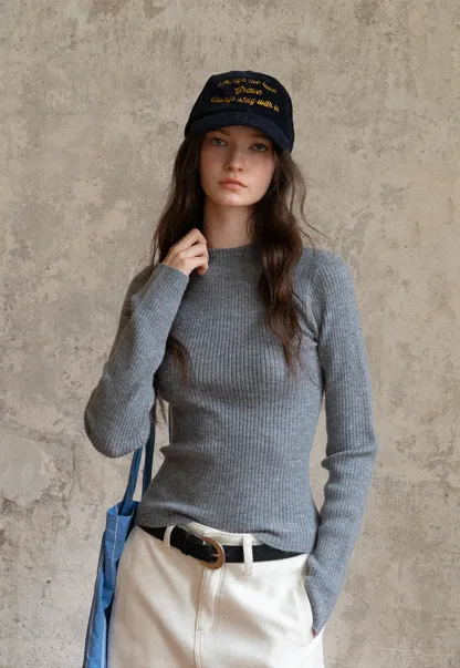 Women Soft Ribbed Mock Neck Knit Top