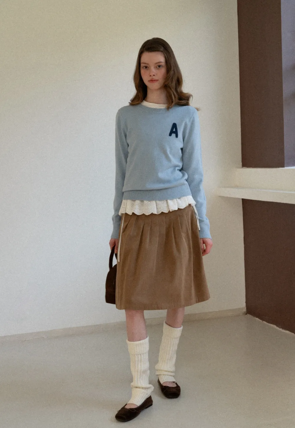 Lace Peplum Long Sleeve Top