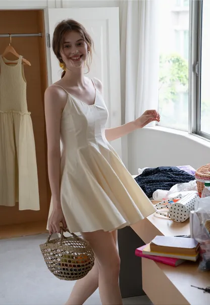 Spaghetti Strap A-Line Mini Dress