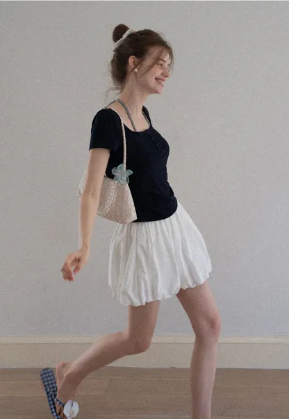 Women's Square-Neck Strappy Henley Tee