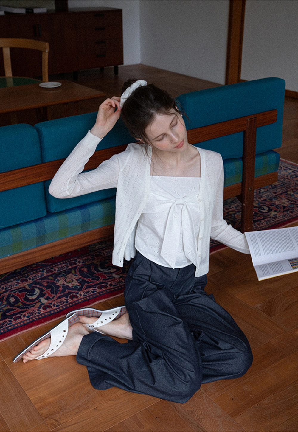 Women's High Waist Pleated Wide Leg Trousers