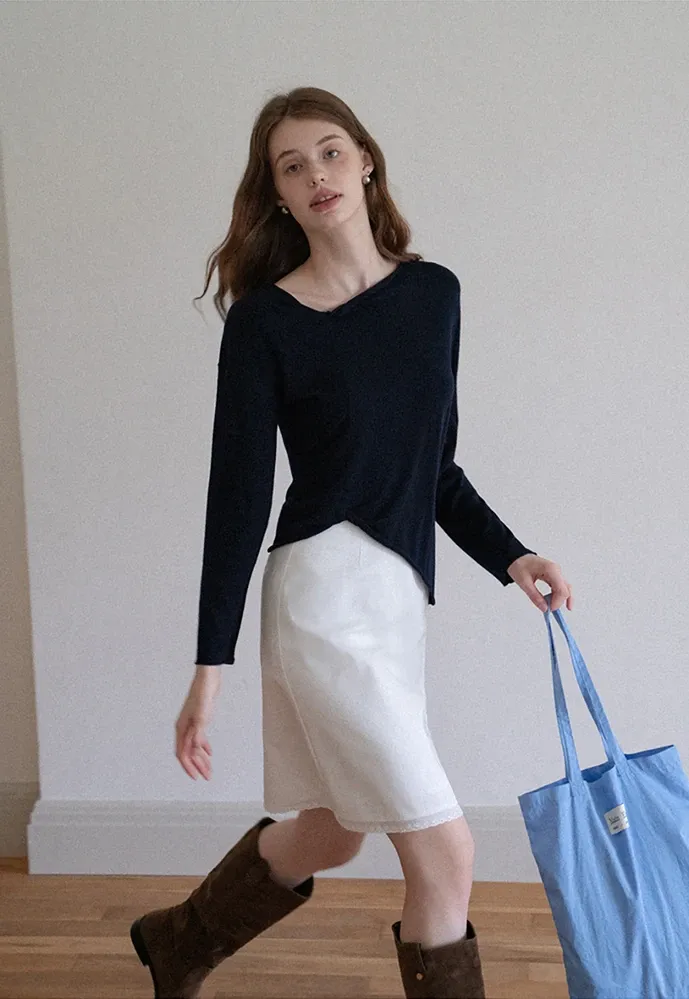 Women Twist‑Hem Knit Top