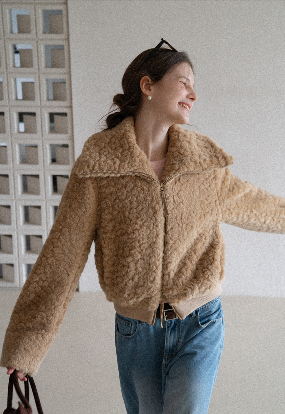 Fuzzy Textured Short Jacket 