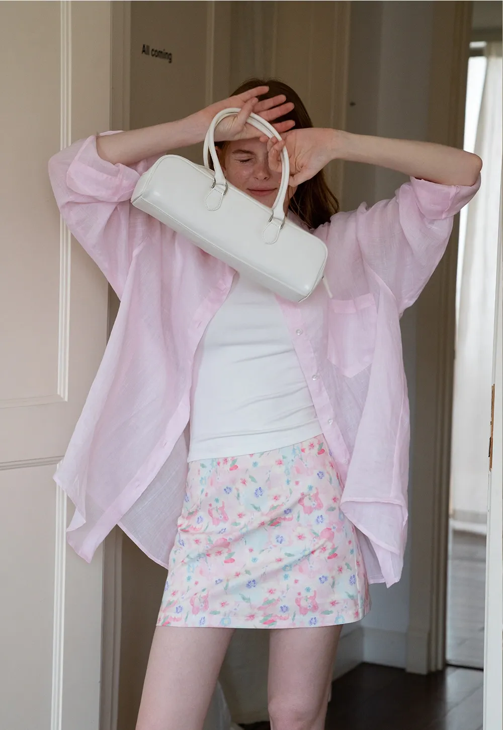 Women's Long Sleeve Button Down Linen Shirt with Pocket