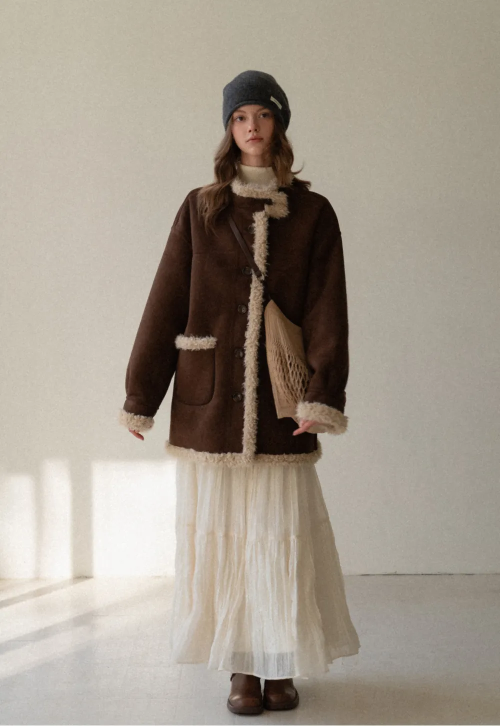 Tiered Crinkle Maxi Skirt