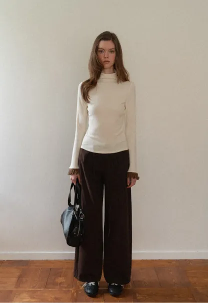 Women Pleated Wide-Leg Trousers