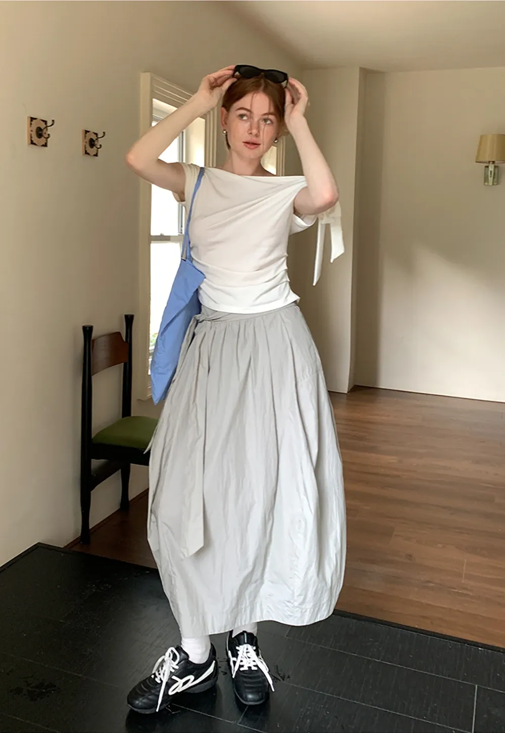 Women’s High-Waist Balloon Midi Skirt
