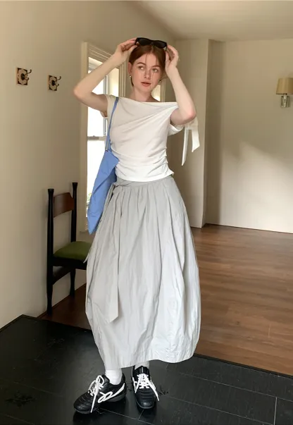 Women’s High-Waist Balloon Midi Skirt