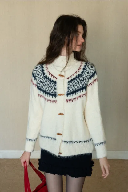 Fair Isle Button-Down Cardigan