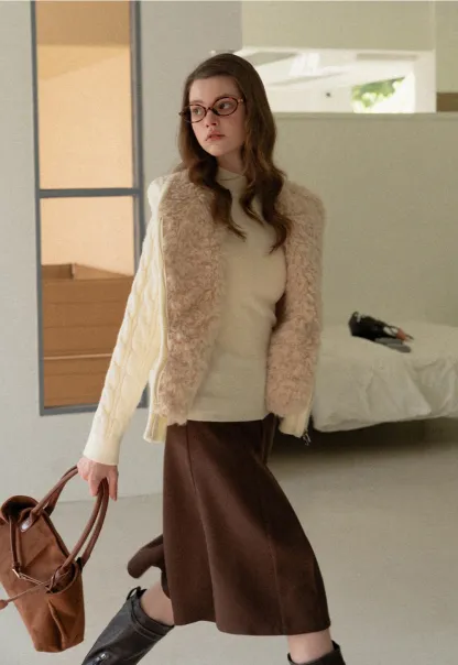 Flowy Skirt-Style Wide-Leg Cropped Trousers