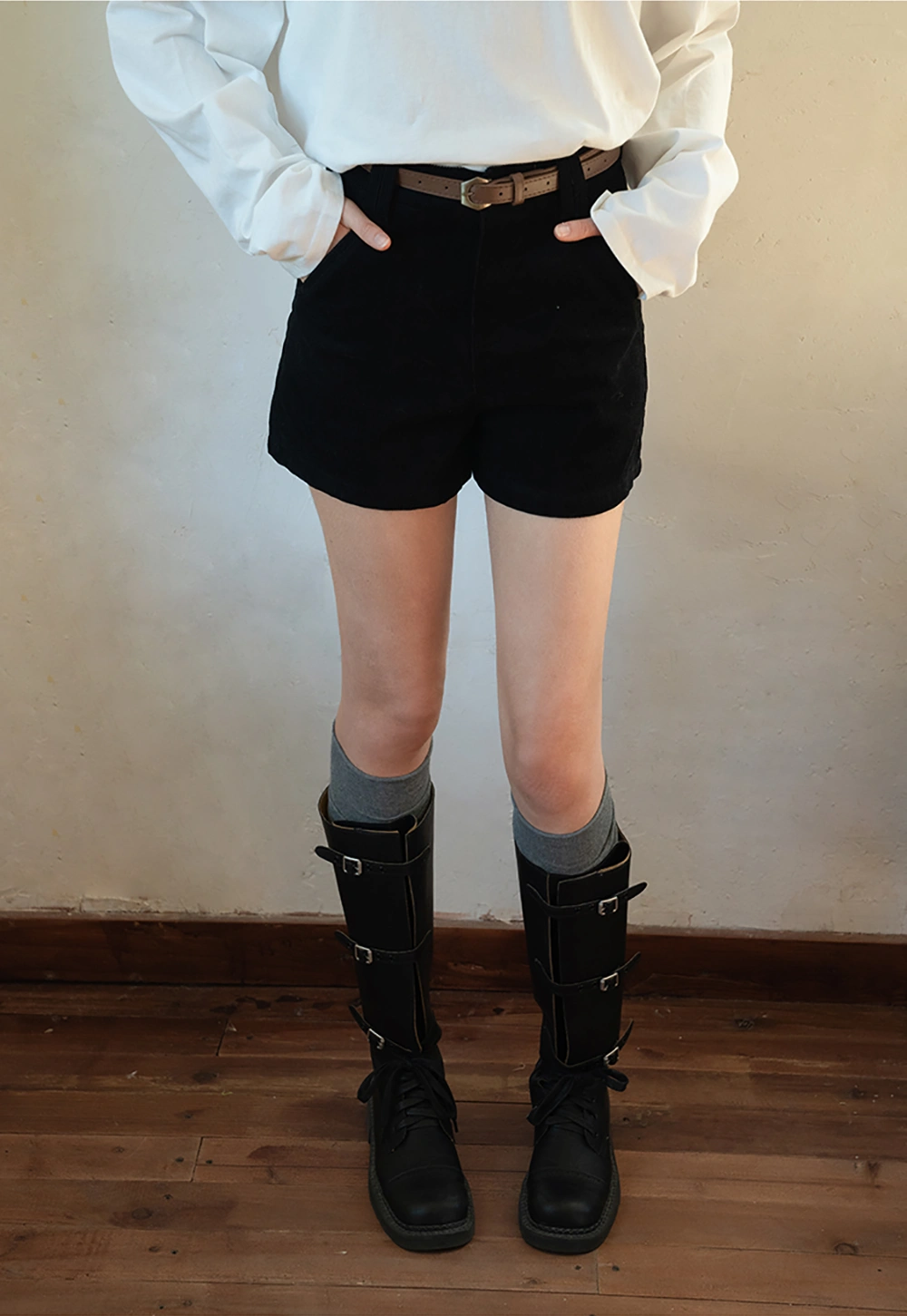 Vintage Belted Corduroy Shorts