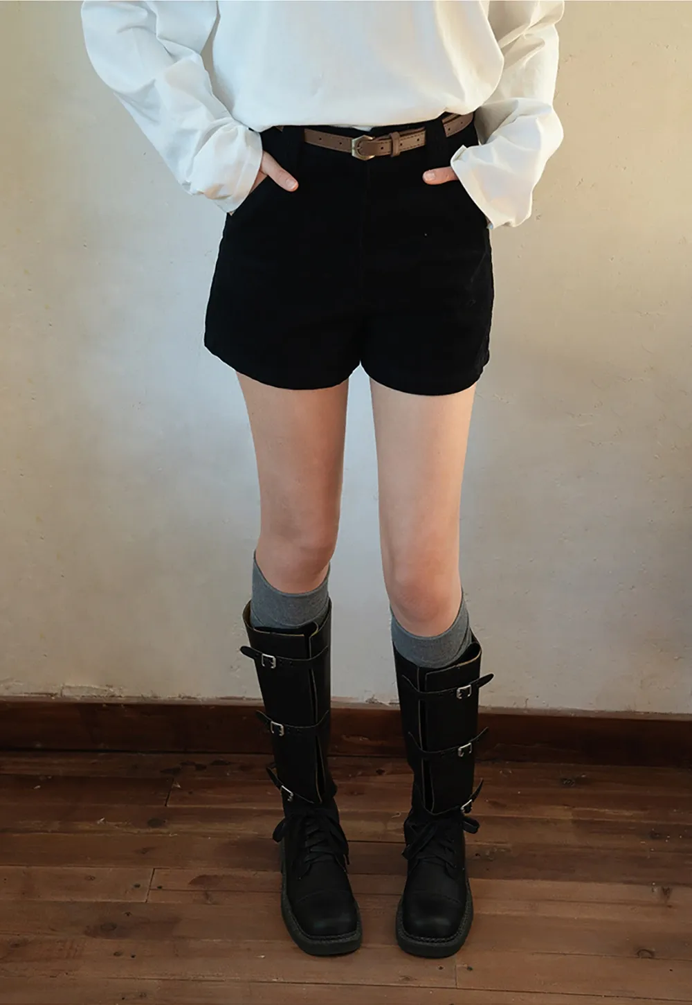 Vintage Belted Corduroy Shorts