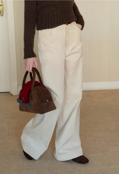 Wide-Leg Corduroy Pants