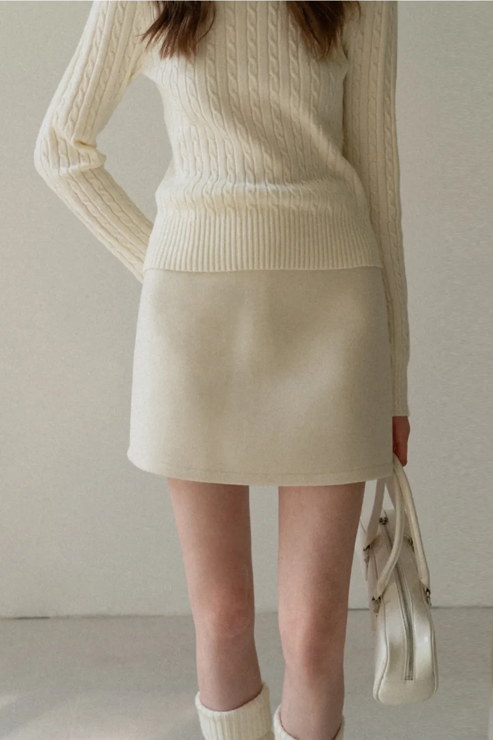 Basic A-Line Wool Skirt