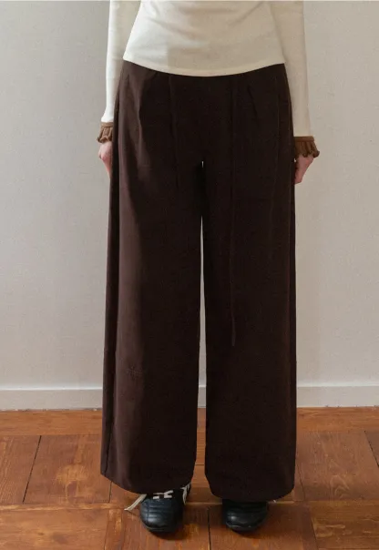 Women Pleated Wide-Leg Trousers