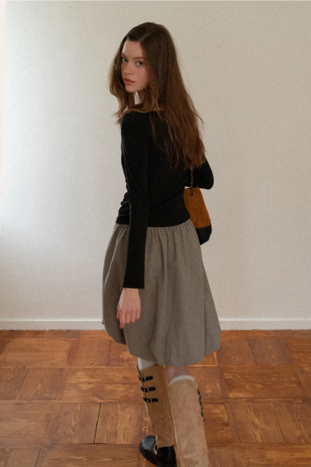 Womens Long Sleeve Drape Neck Top