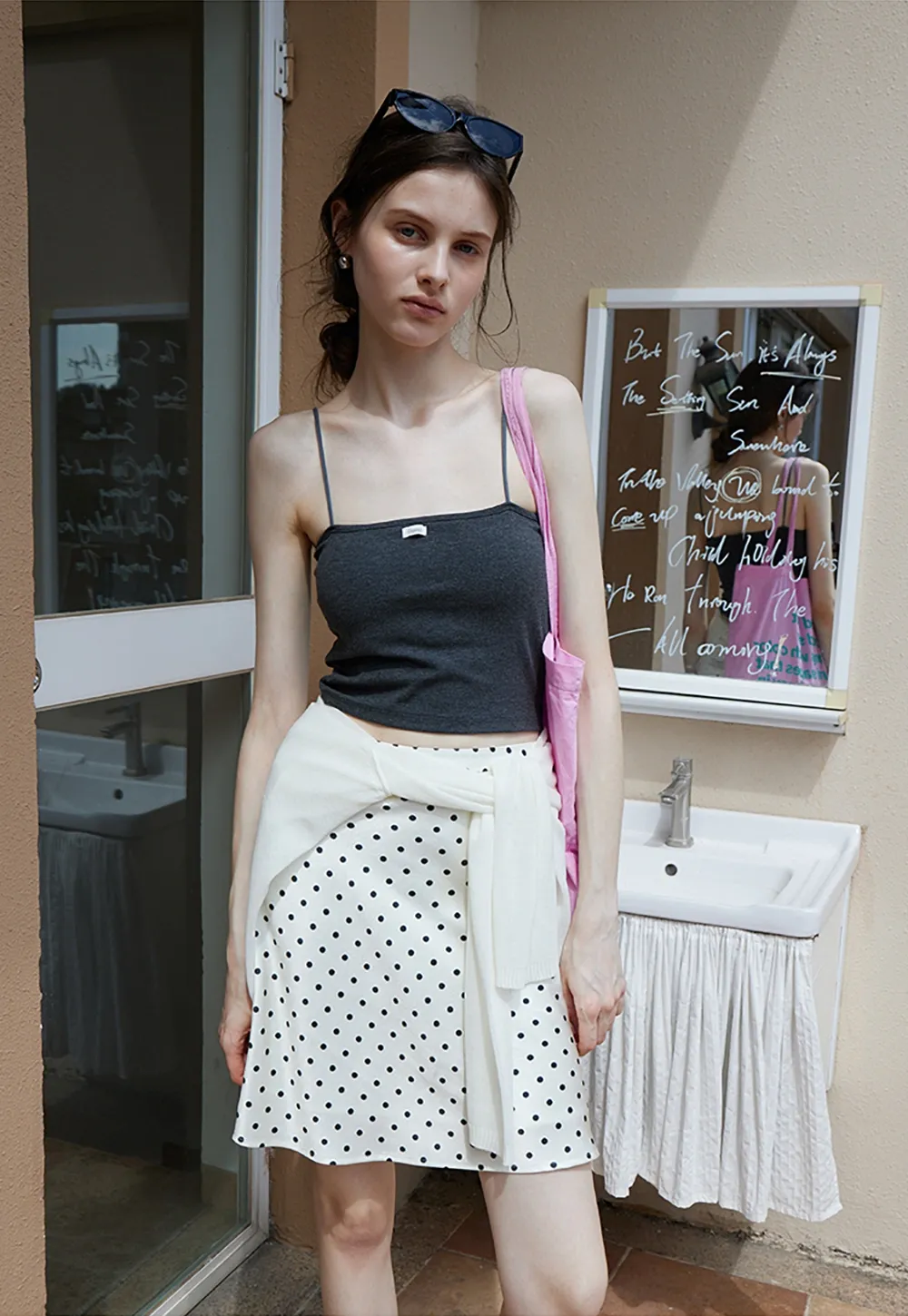 Women’s Basic Spaghetti Strap Crop Cami Top