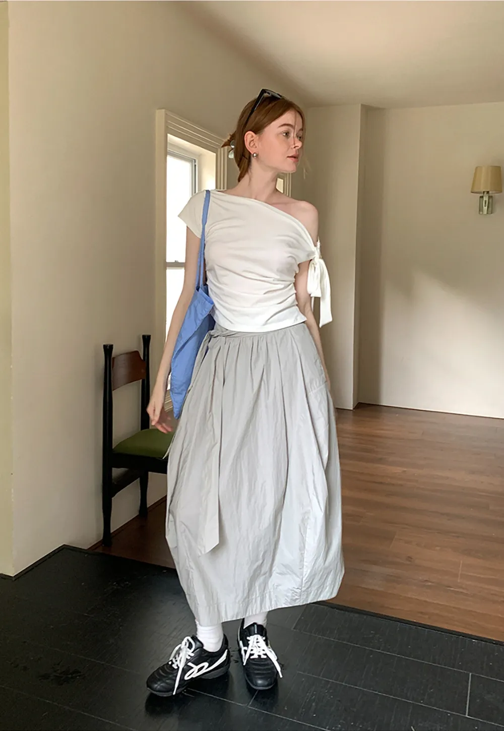 Women’s High-Waist Balloon Midi Skirt