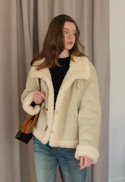 Dual-Wear Suede Patchwork Coat with Soft Teddy Fleece Lining