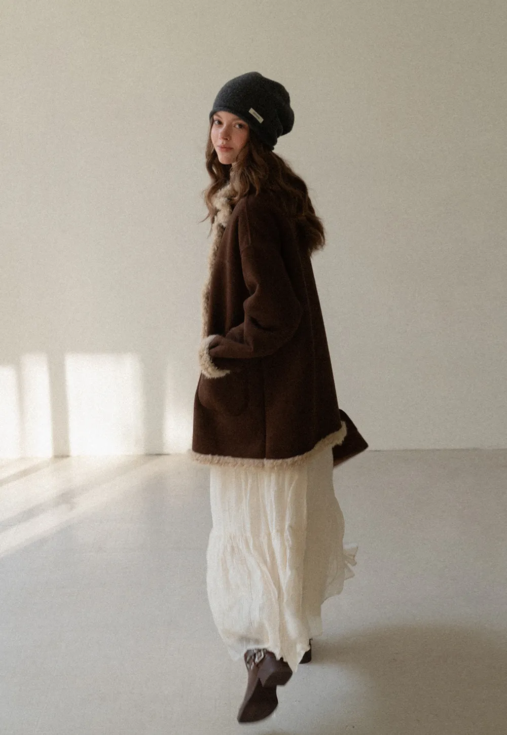 Tiered Crinkle Maxi Skirt