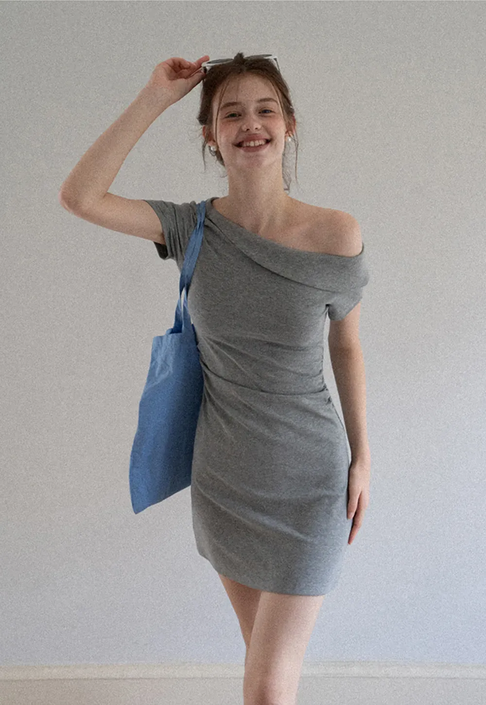 Women’s One Shoulder Polka Dot Mini Dress