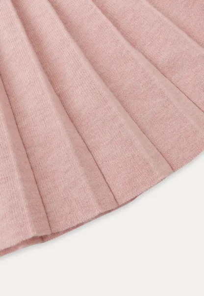 Elegant Pleated Skirt Dress with Knit Cardigan