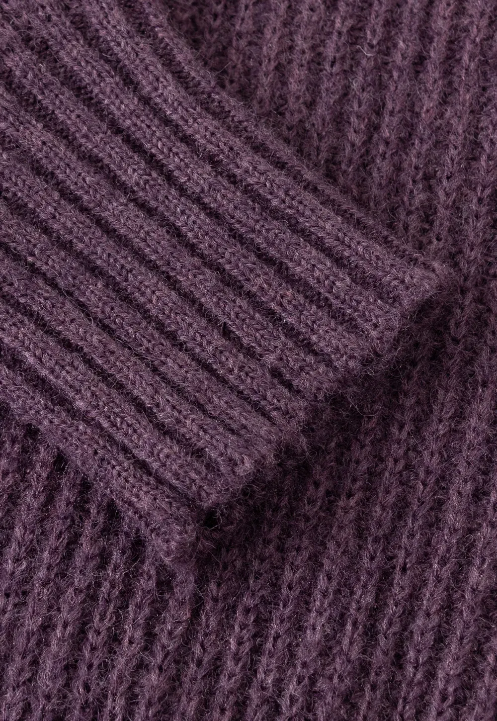 Color Button High Neck Ribbed Cardigan