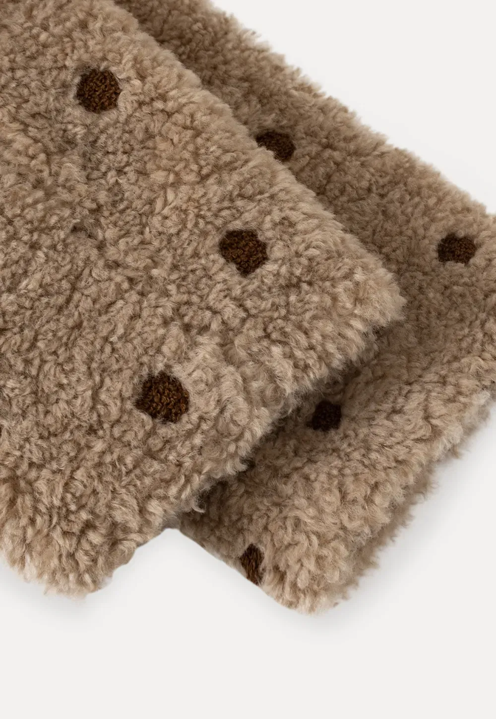 Polka Dot Teddy Fleece Hooded Coat