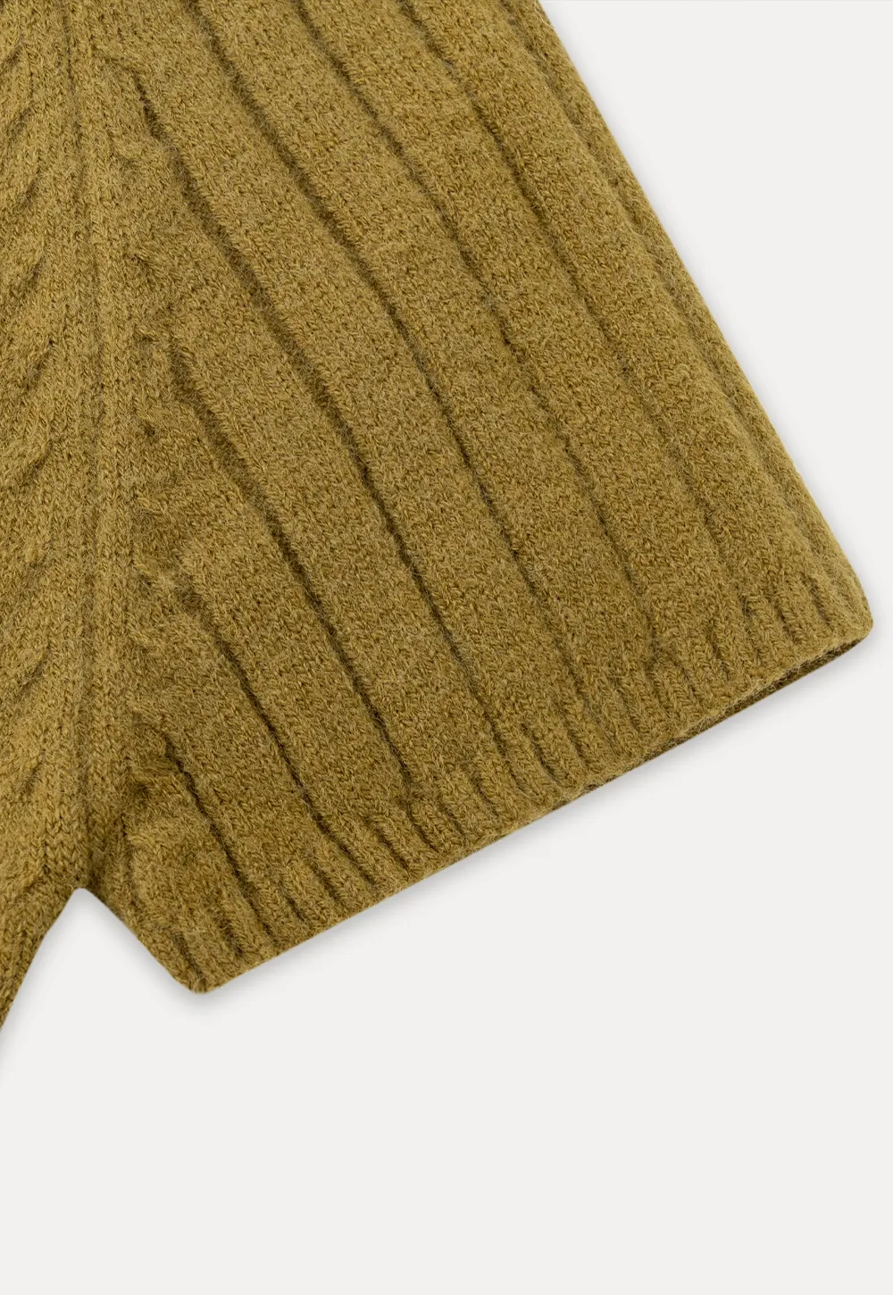 Olive Short Sleeve Mock Neck Knit Top