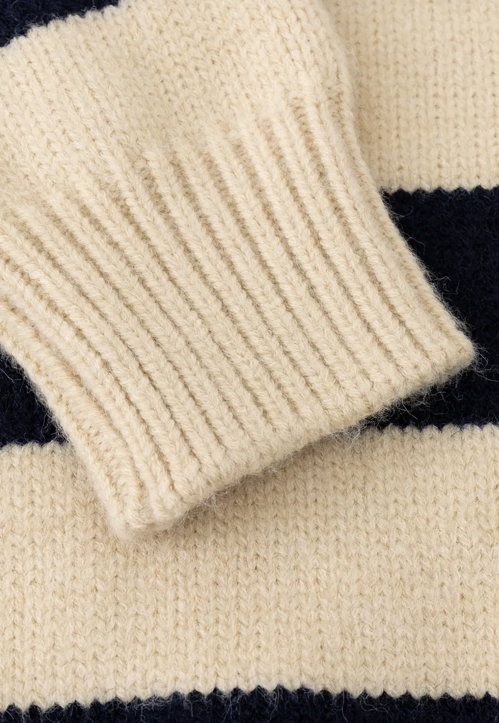 Striped Button-Down Sweater with Cozy Collar