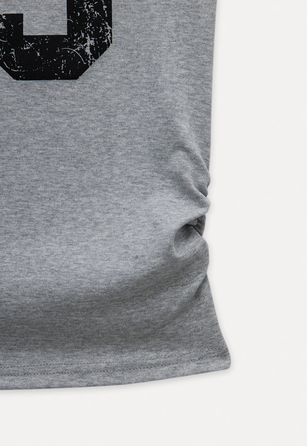 Graphic Off-Shoulder Ruched Tee