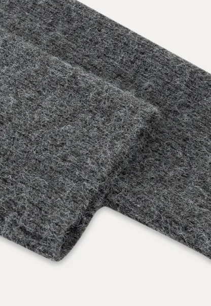 Patterned Sweater Cardigan with Fur Trim