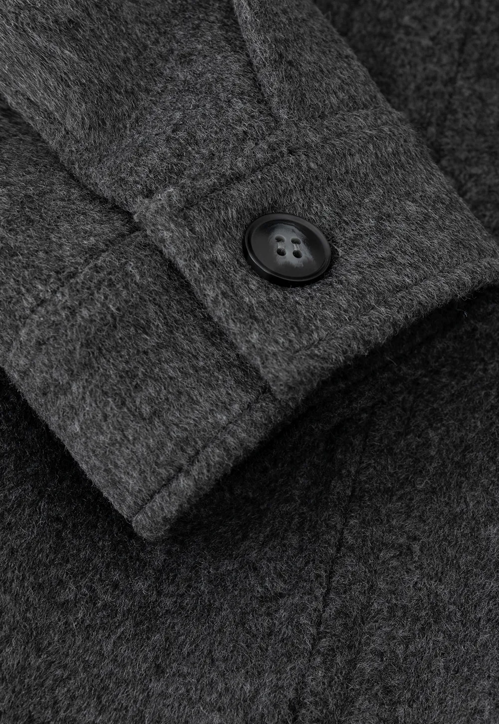 Faux-Fur Trim Hooded Charcoal Jacket