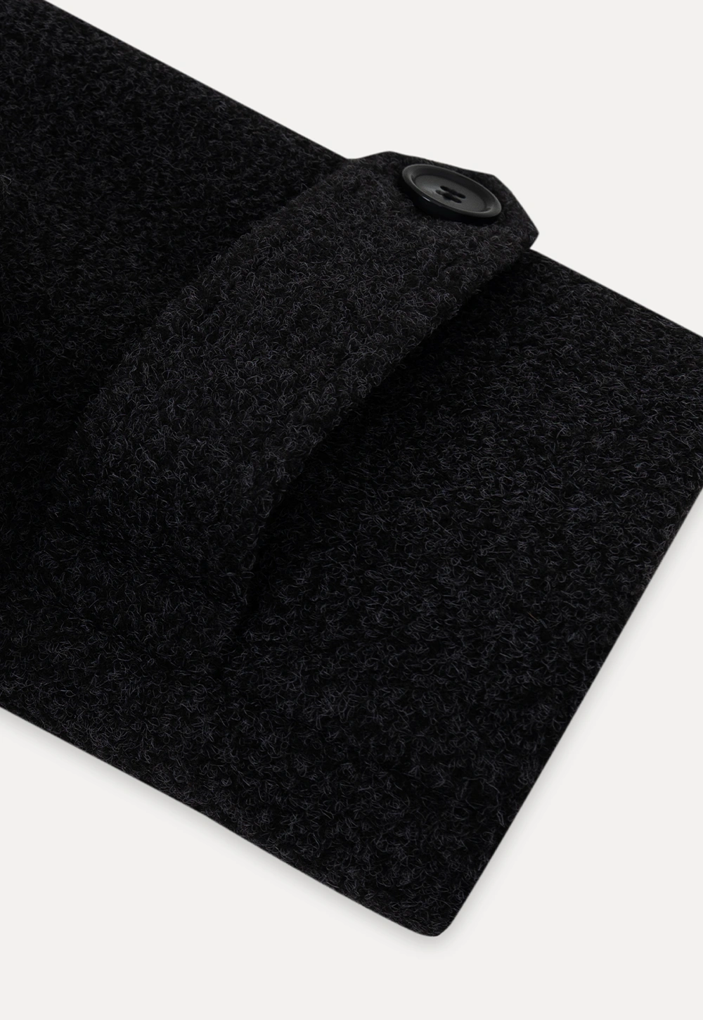 Hooded Wool Coat with Quilted Lining and Wool Collar