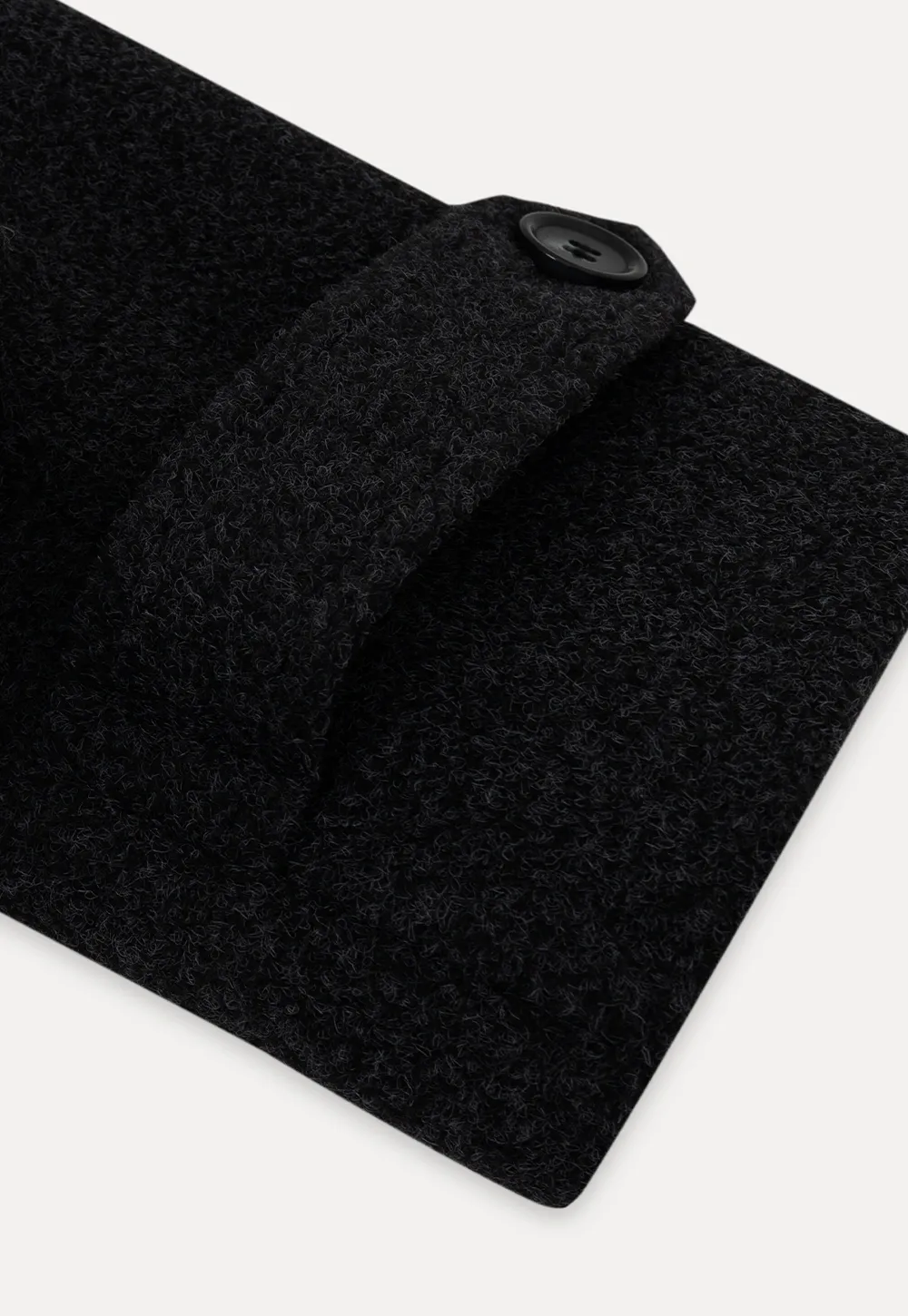 Hooded Wool Coat with Quilted Lining and Wool Collar